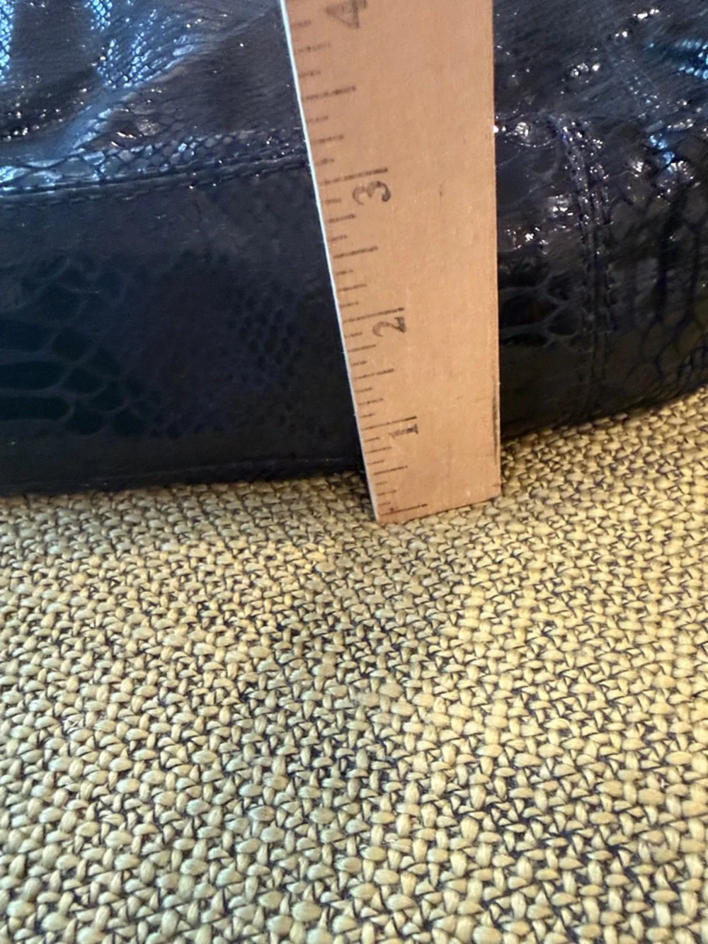 *Michael Kors Black Glossy Shimmery Snakeskin-Texture Shoulder Bag - Picture 6 of 11